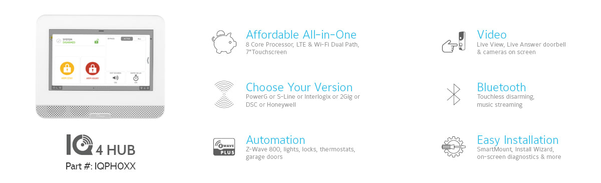 Qolsys | IQ4 Hub Whole Home Hub with 7" Touchscreen