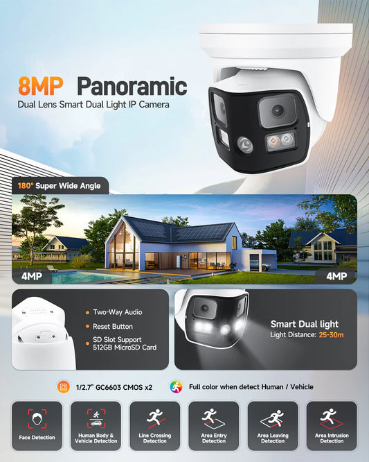 Lite ColorVu Dual Lens Dome 8MP – Two Views, One Camera