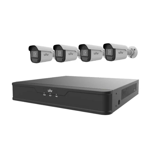 UNV 4 x 4MP Bullet IP Camera + 4K 4-Channel NVR + 1TB HDD Complete Video Surveillance Kit