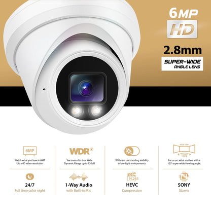 Lite ColorVu Dome 6MP w/ Audio – Color Video + Two-Way Talk